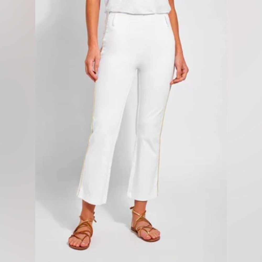Lysse White Ankle-Length Cropped Pants with Relaxed Fit